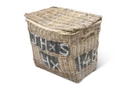 A LARGE WICKER MILL BASKET, LATE 19TH/EARLY 20TH CENTURY