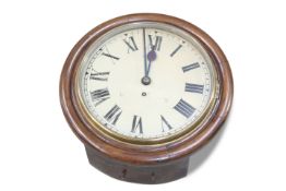 AN EDWARDIAN OAK SINGLE-FUSEE DIAL CLOCK