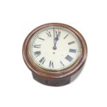 AN EDWARDIAN OAK SINGLE-FUSEE DIAL CLOCK