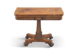 A REGENCY ROSEWOOD FOLDOVER CARD TABLE