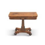 A REGENCY ROSEWOOD FOLDOVER CARD TABLE