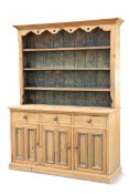 A PINE DRESSER AND RACK