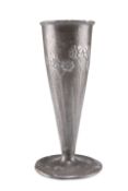 ARCHIBALD KNOX FOR LIBERTY & CO, AN ENGLISH PEWTER VASE