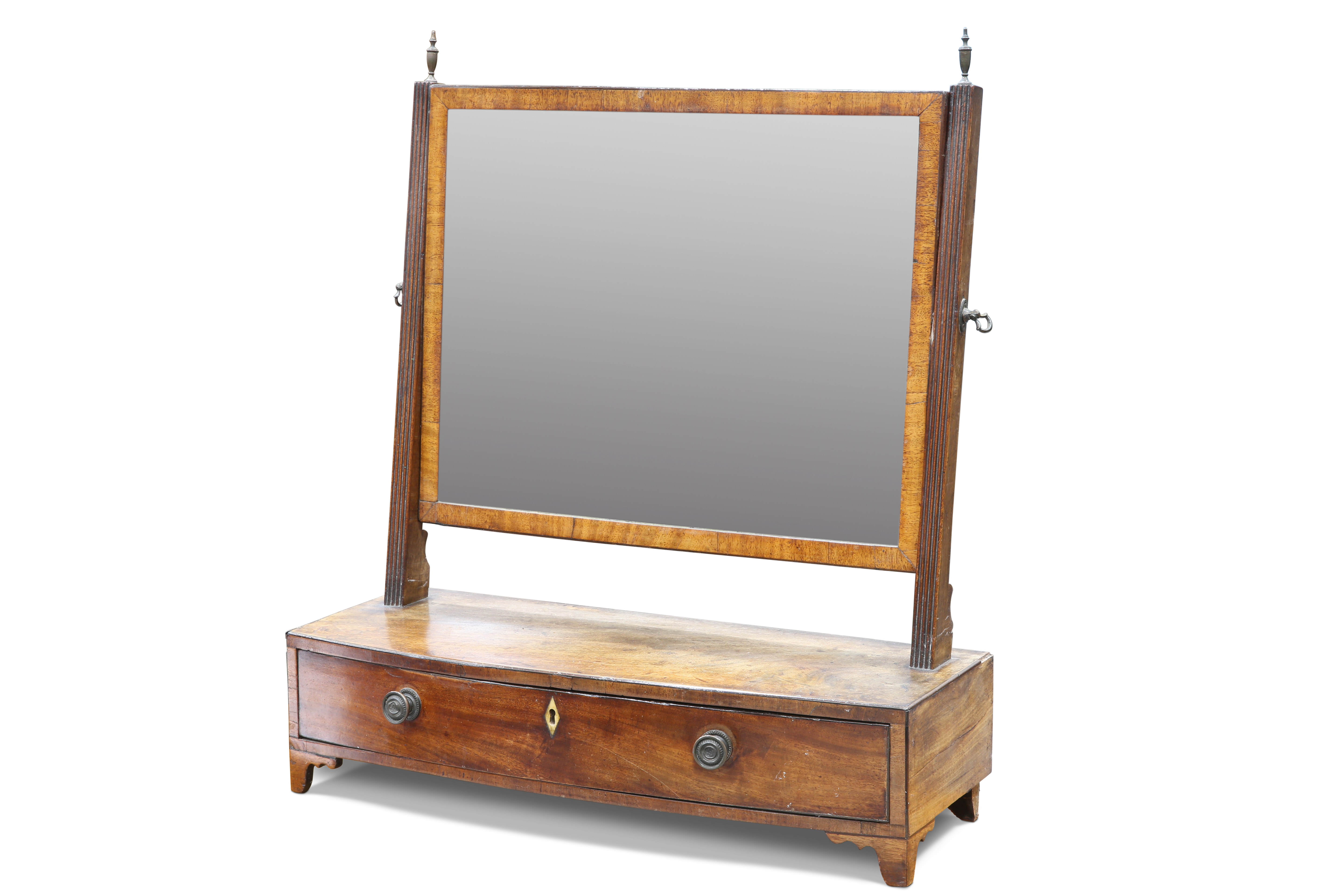 A GEORGE III MAHOGANY TOILET MIRROR