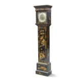 AN EARLY 20TH CENTURY CHINOISERIE LACQUER EIGHT-DAY LONGCASE CLOCK