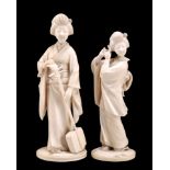 TWO JAPANESE IVORY OKIMONOS, MEIJI PERIOD