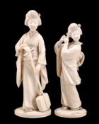 TWO JAPANESE IVORY OKIMONOS, MEIJI PERIOD