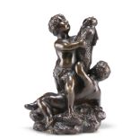A 19TH CENTURY BRONZE GROUP