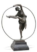 AN ART DECO-STYLE BRONZE OF A DANCER