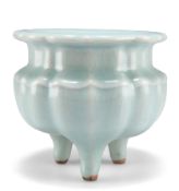 A CHINESE CELADON TRIPOD CENSER