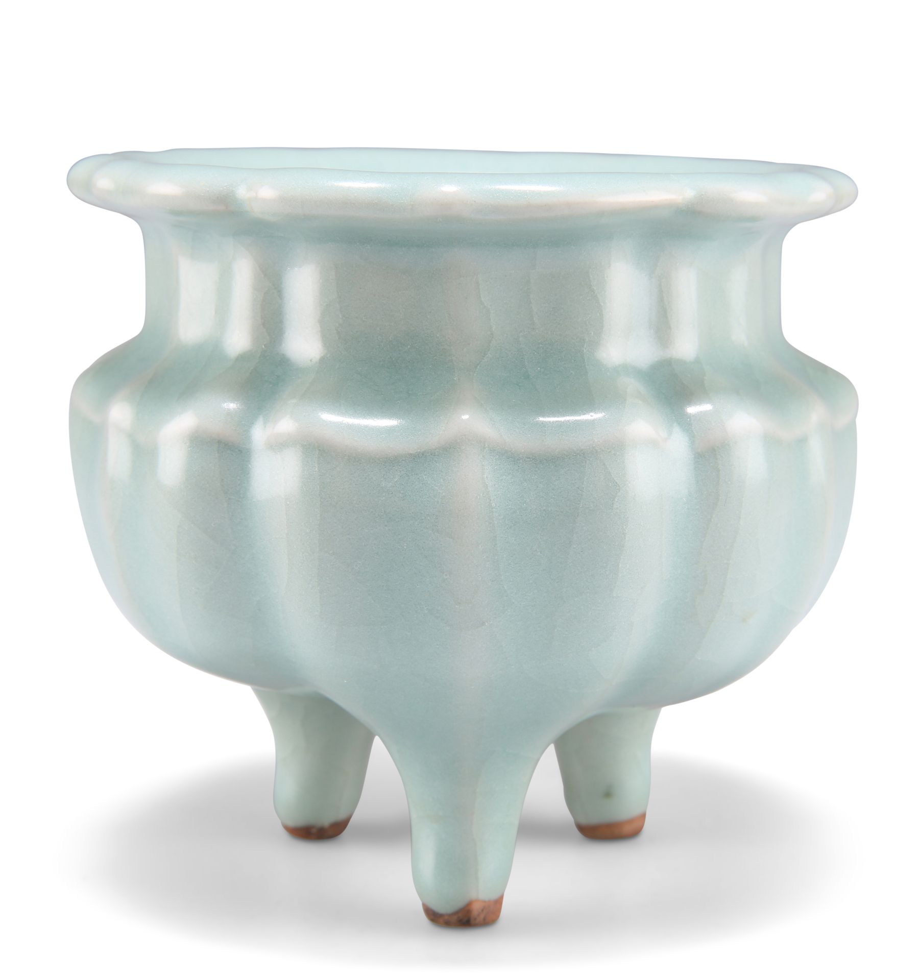 A CHINESE CELADON TRIPOD CENSER