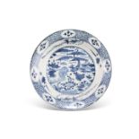 A CHINESE BLUE AND WHITE LARGE DISH, 18TH CENTURY