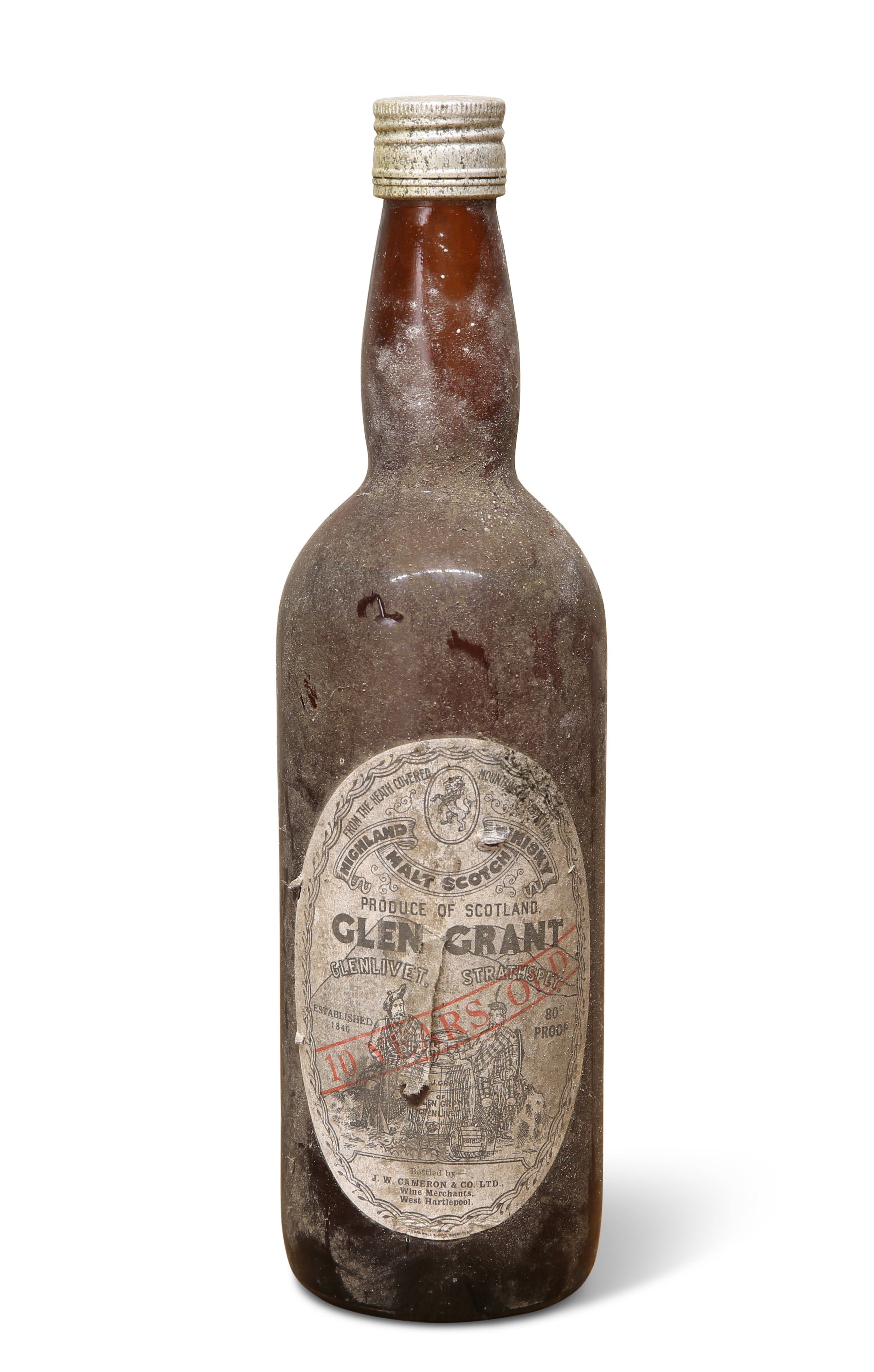 A 1950S GLEN GRANT 10 YO HIGHLAND MALT WHISKY 80° PROOF, RARE BOTTLING