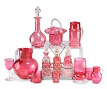 A COLLECTION OF VICTORIAN CRANBERRY GLASS