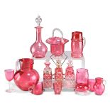 A COLLECTION OF VICTORIAN CRANBERRY GLASS