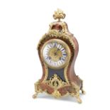 A 19TH CENTURY FRENCH GILT-METAL MOUNTED BOULLE MANTEL CLOCK