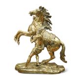 AFTER COUSTOU, A LARGE 19TH CENTURY BRASS MODEL OF A MARLEY HORSE