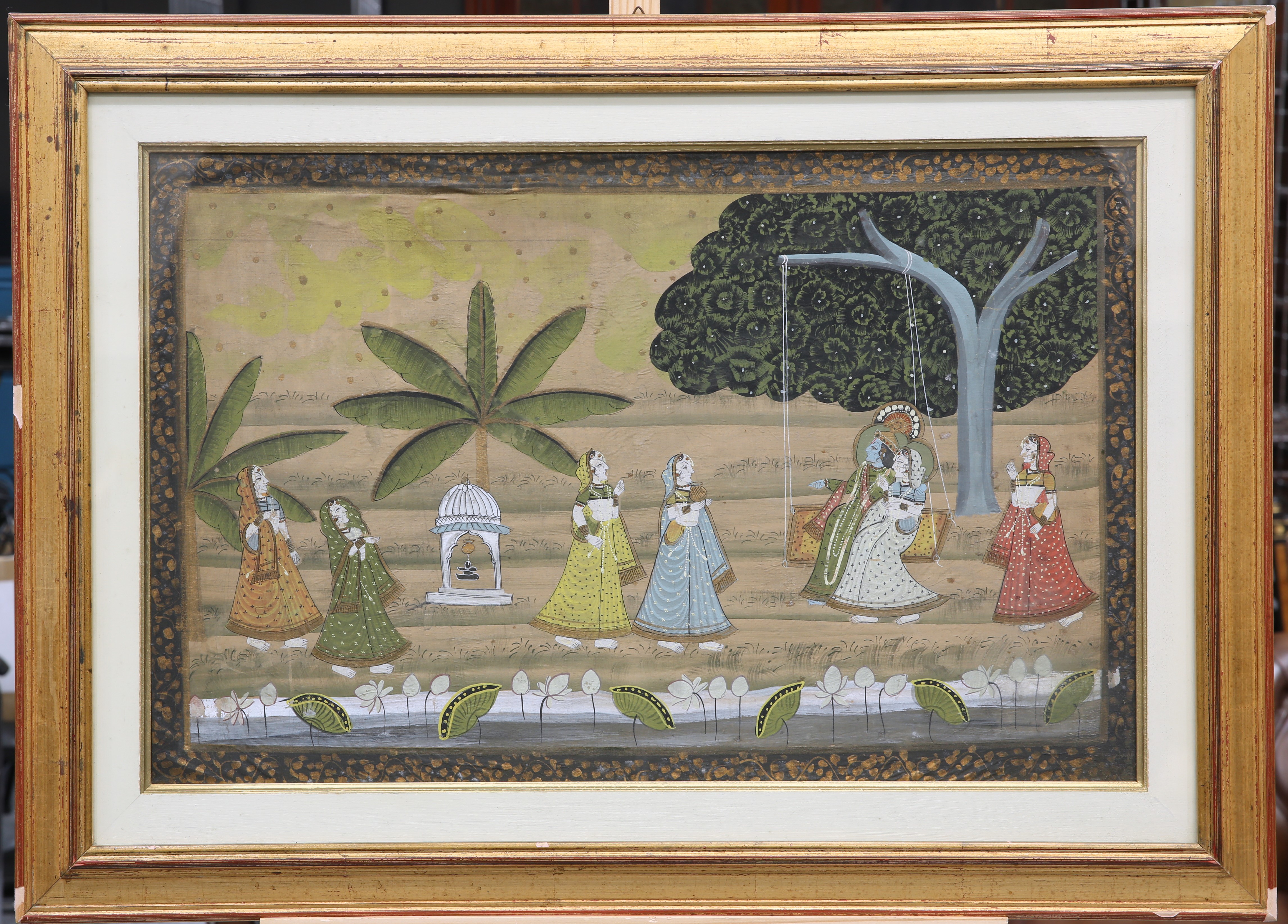 MUGHAL SCHOOL, FIGURES IN A GARDEN - Image 2 of 2