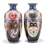 A PAIR OF JAPANESE CLOISONNÉ VASES