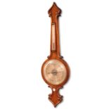 AN EARLY VICTORIAN ROSEWOOD ONION-TOP BAROMETER