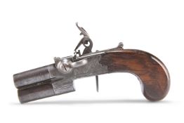 A DOUBLE BARREL FLINTLOCK PISTOL, CIRCA 1790S