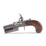 A DOUBLE BARREL FLINTLOCK PISTOL, CIRCA 1790S