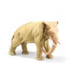 A ROYAL DUX LARGE MODEL OF AN ELEPHANT