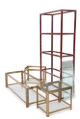 PIERRE VANDELL, PARIS, A LACQUERED METAL AND GLASS SHELVED BOOKCASE