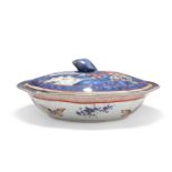 AN 18TH CENTURY CHINESE CLOBBERED TUREEN AND COVER