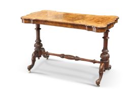 A VICTORIAN BURR WALNUT SIDE TABLE, BY TURNER LIVERPOOL