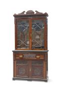 A LATE VICTORIAN MAHOGANY SECRETAIRE BOOKCASE