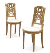 A PAIR OF VICTORIAN GILT SIDE CHAIRS