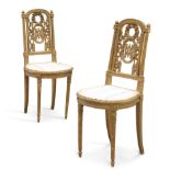 A PAIR OF VICTORIAN GILT SIDE CHAIRS