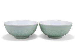 A PAIR OF CHINESE CELADON BOWLS