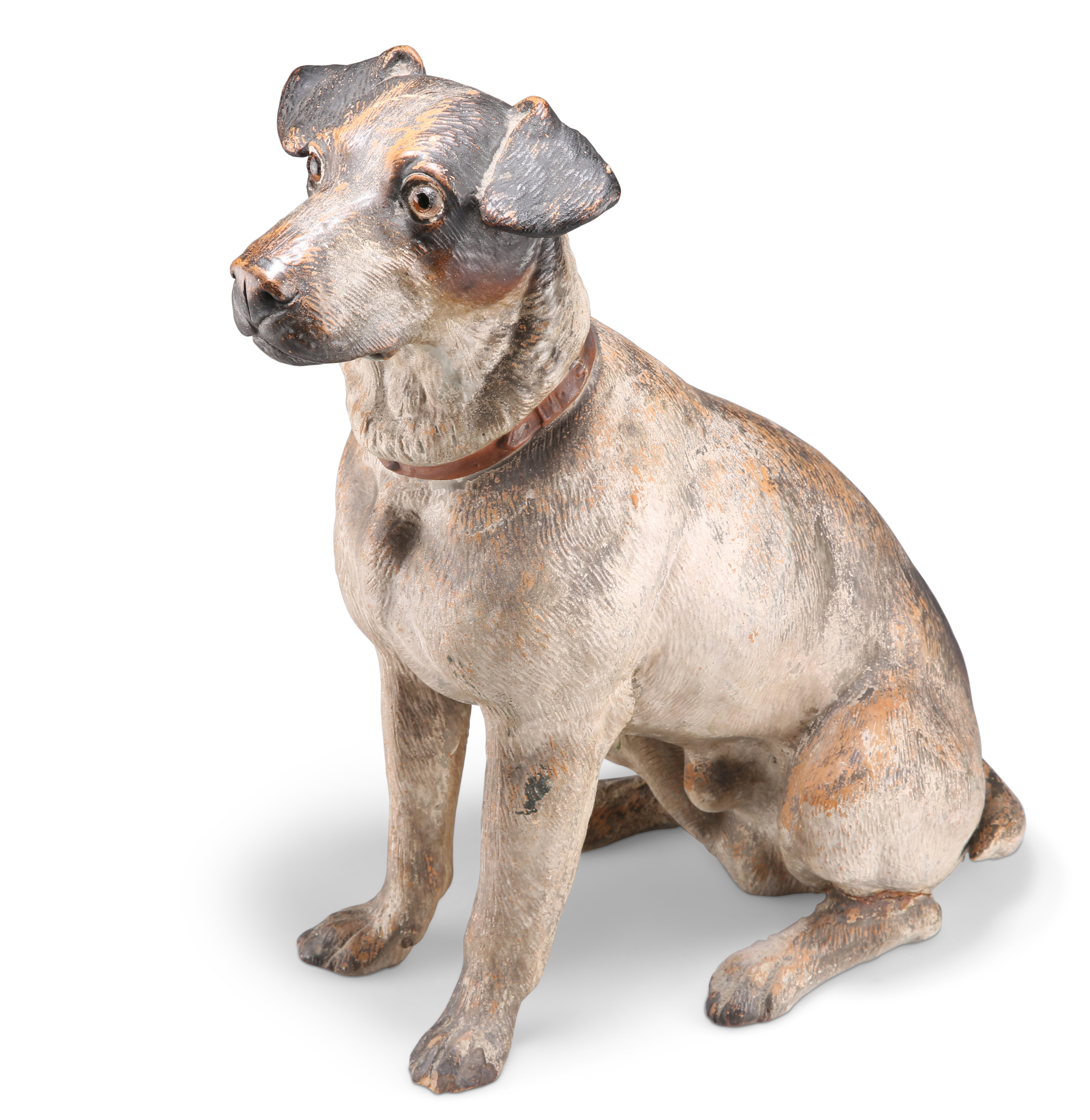 AN AUSTRIAN COLD-PAINTED TERRACOTTA MODEL OF A JACK RUSSELL