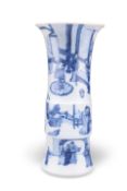 A CHINESE BLUE AND WHITE GU VASE