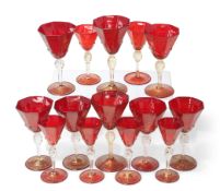 FOURTEEN VENETIAN DRINKING GLASSES