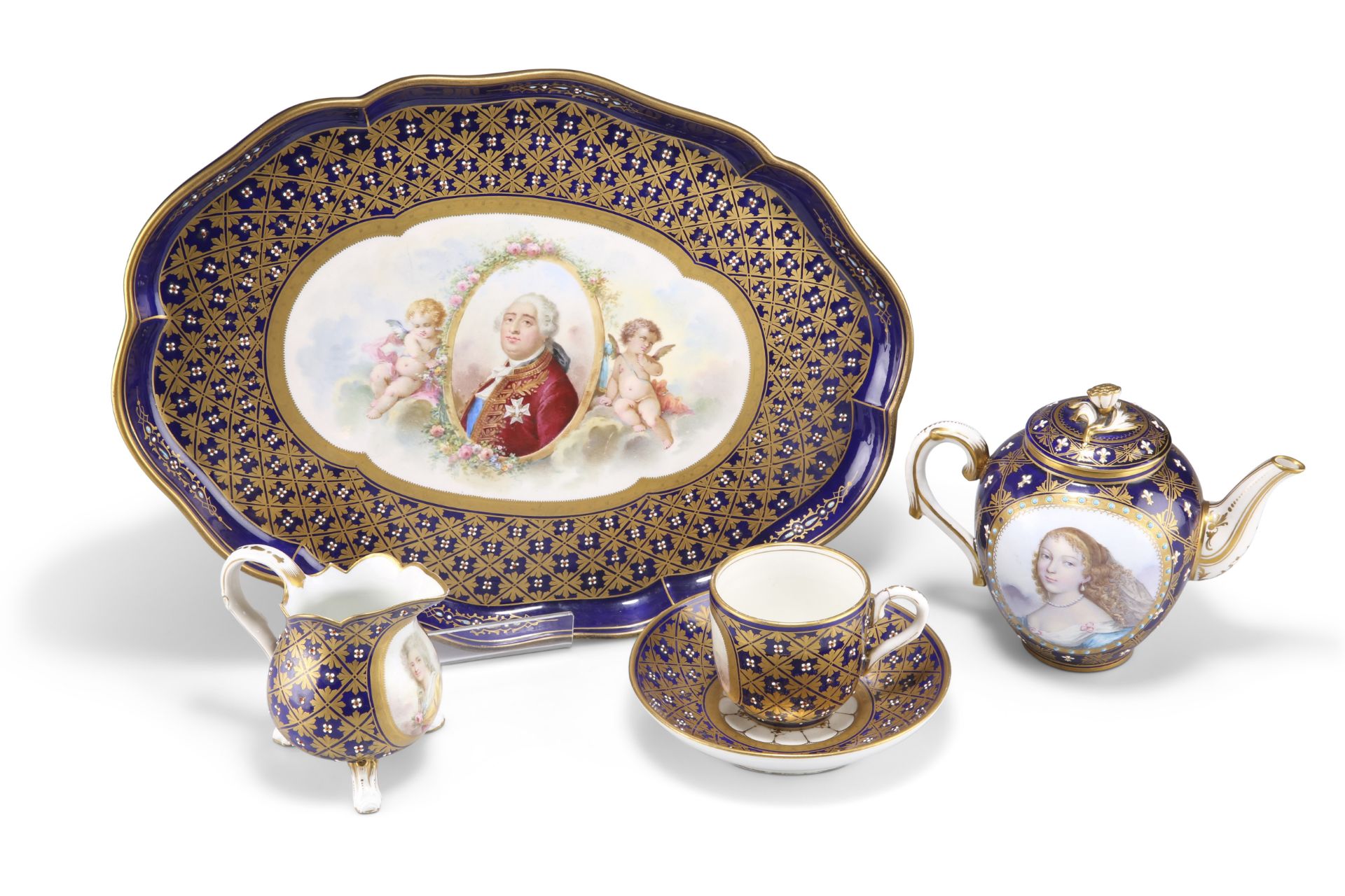 A SÈVRES-STYLE MATCHED PART CABARET SET