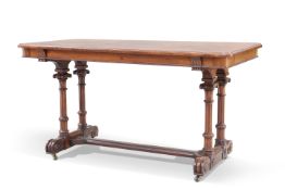 A VICTORIAN WALNUT LIBRARY TABLE, BY GILLOW