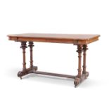 A VICTORIAN WALNUT LIBRARY TABLE, BY GILLOW