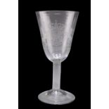 AN IMPORTANT WILLIAM III ROYAL COMMEMORATIVE CORONATION ARMORIAL GLASS GOBLET