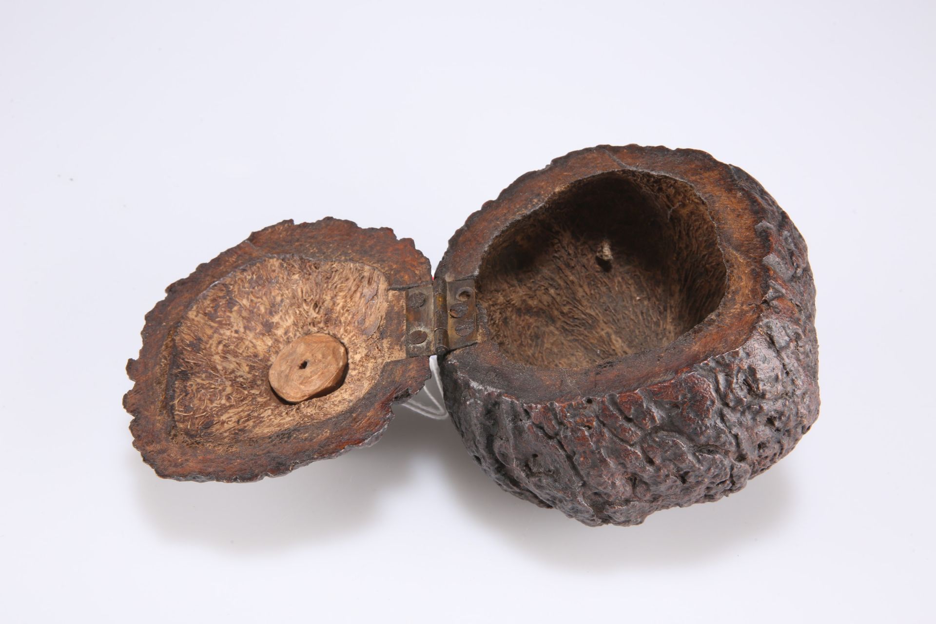 A 19th century Brazil nut husk box - Image 2 of 2