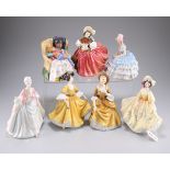 Seven Royal Doulton figures, Diana HN 3266, Sunday Best, HN2206, The Skater HN 2117, Sweet Dreams,