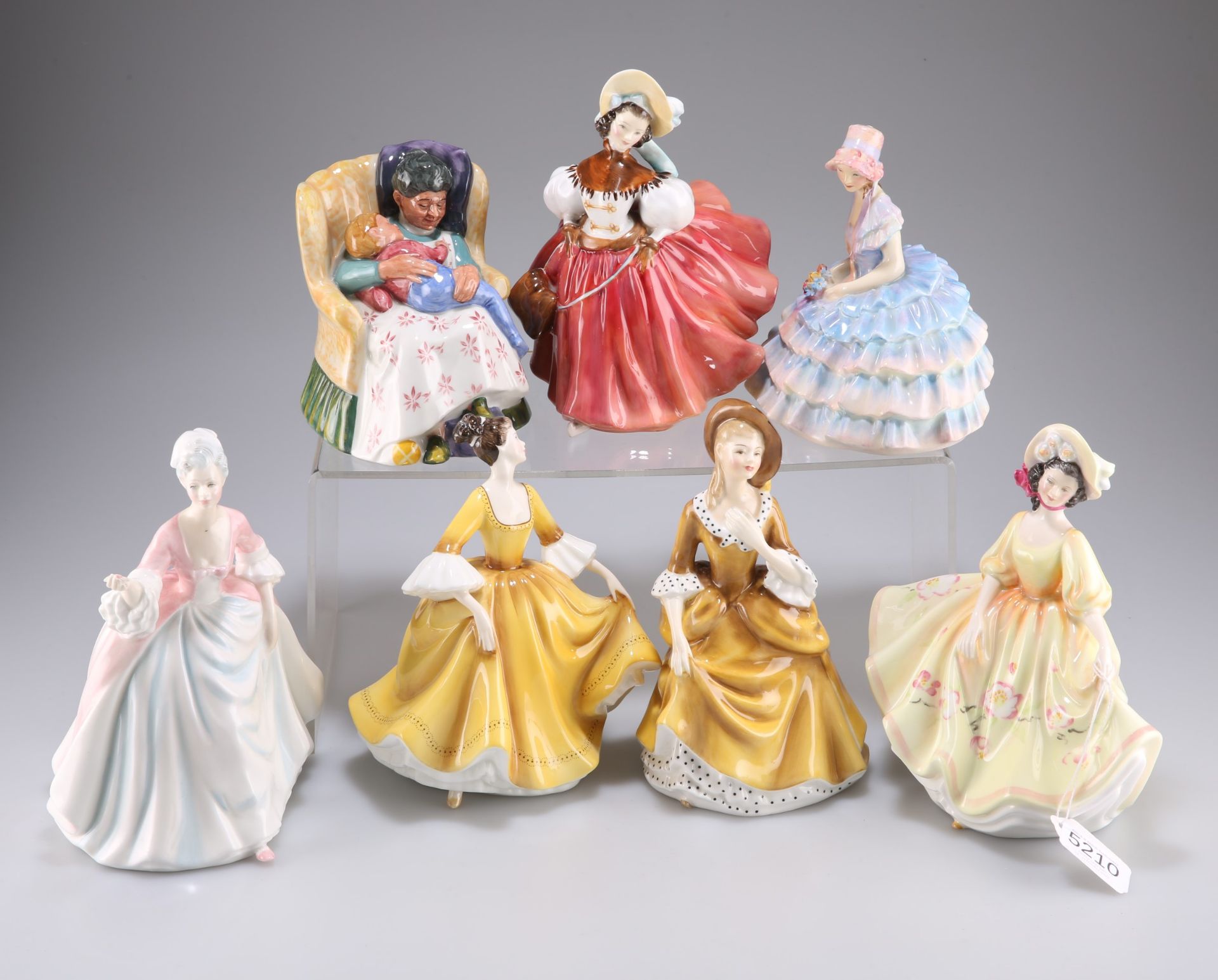 Seven Royal Doulton figures, Diana HN 3266, Sunday Best, HN2206, The Skater HN 2117, Sweet Dreams,