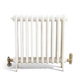 A Victorian style cast iron radiator, 66cm high by 67cm wide by 14cm deep