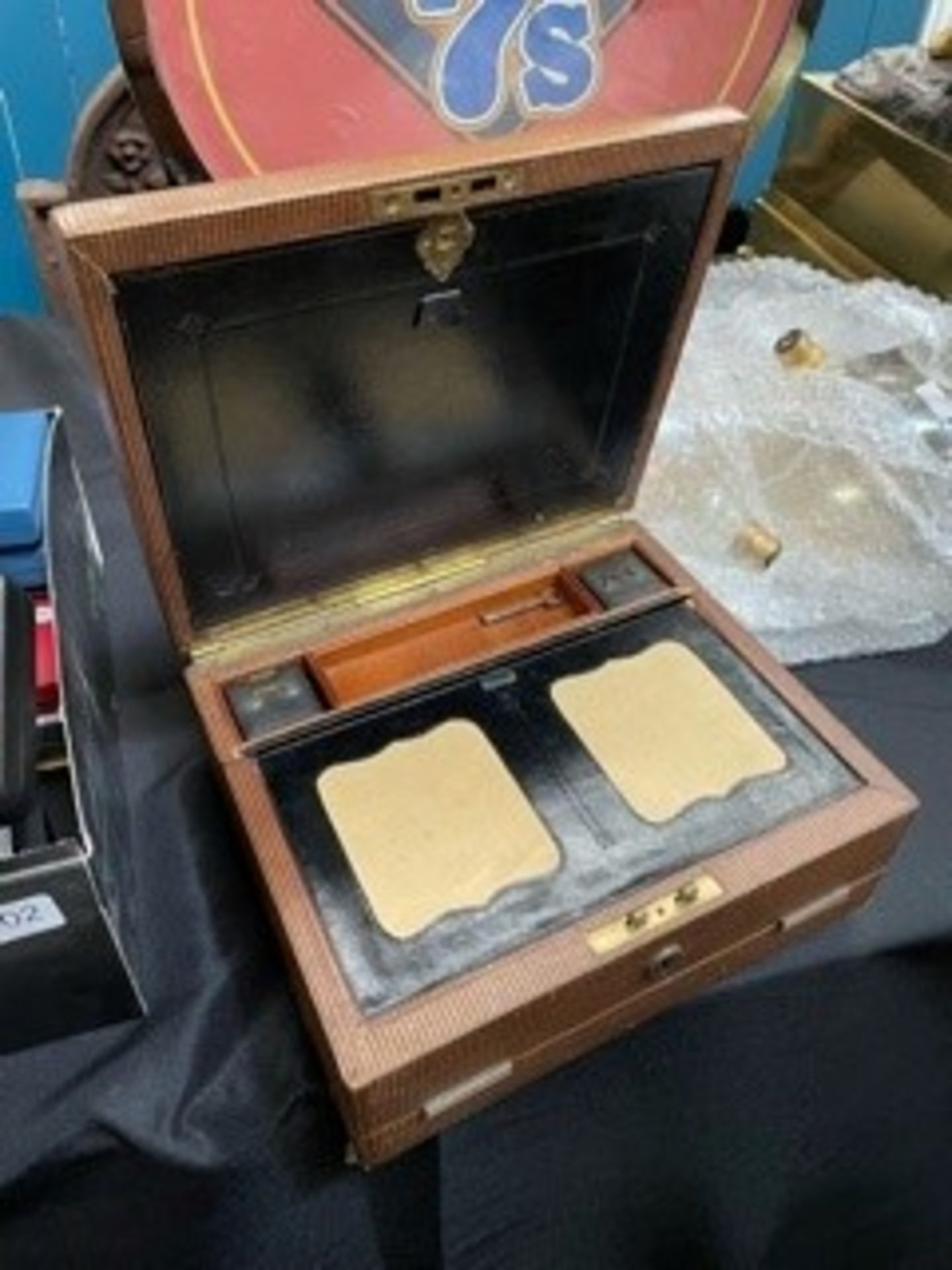 Edwardian leather desk box