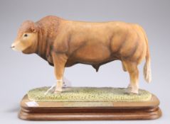 A Border Fine Arts figure of a Limousine bull by Anne Wall, 1980, impressed BFA Scotland mark, 445/1