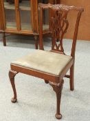 A LATE 19TH CENTURY MAHOGANY CHIPPENDALE STYLE CHAIR