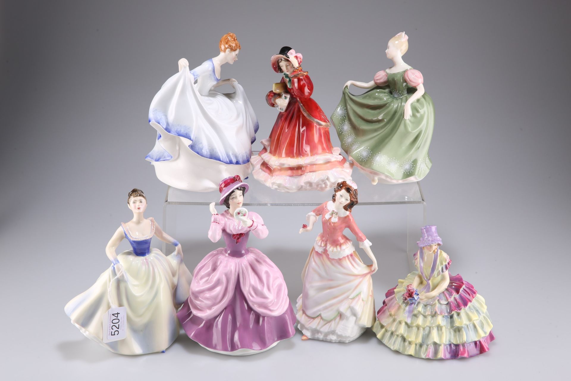 Seven Royal Doulton figures, Chloe HN1470, Pamela HN3223, Michelle HN2234, Christmas Time HN2116,
