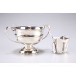 A small silver presentation bowl and vase